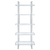 Hartford Glass Shelf Bookcase Chrome