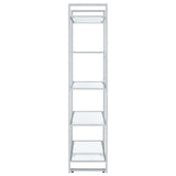 Hartford Glass Shelf Bookcase Chrome