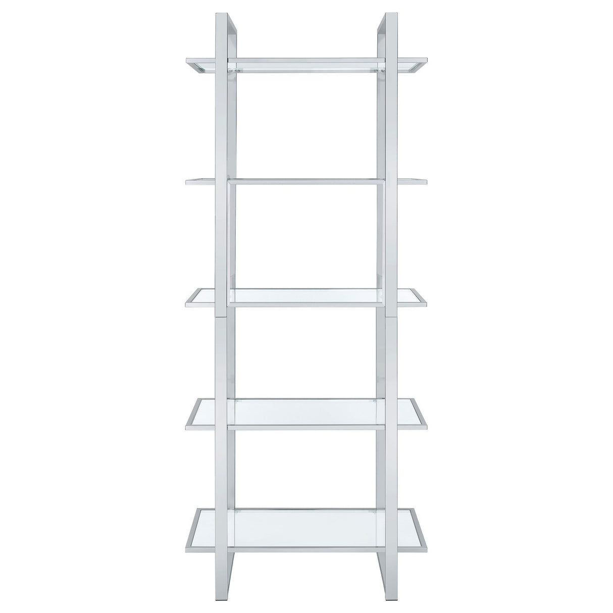 Hartford Glass Shelf Bookcase Chrome