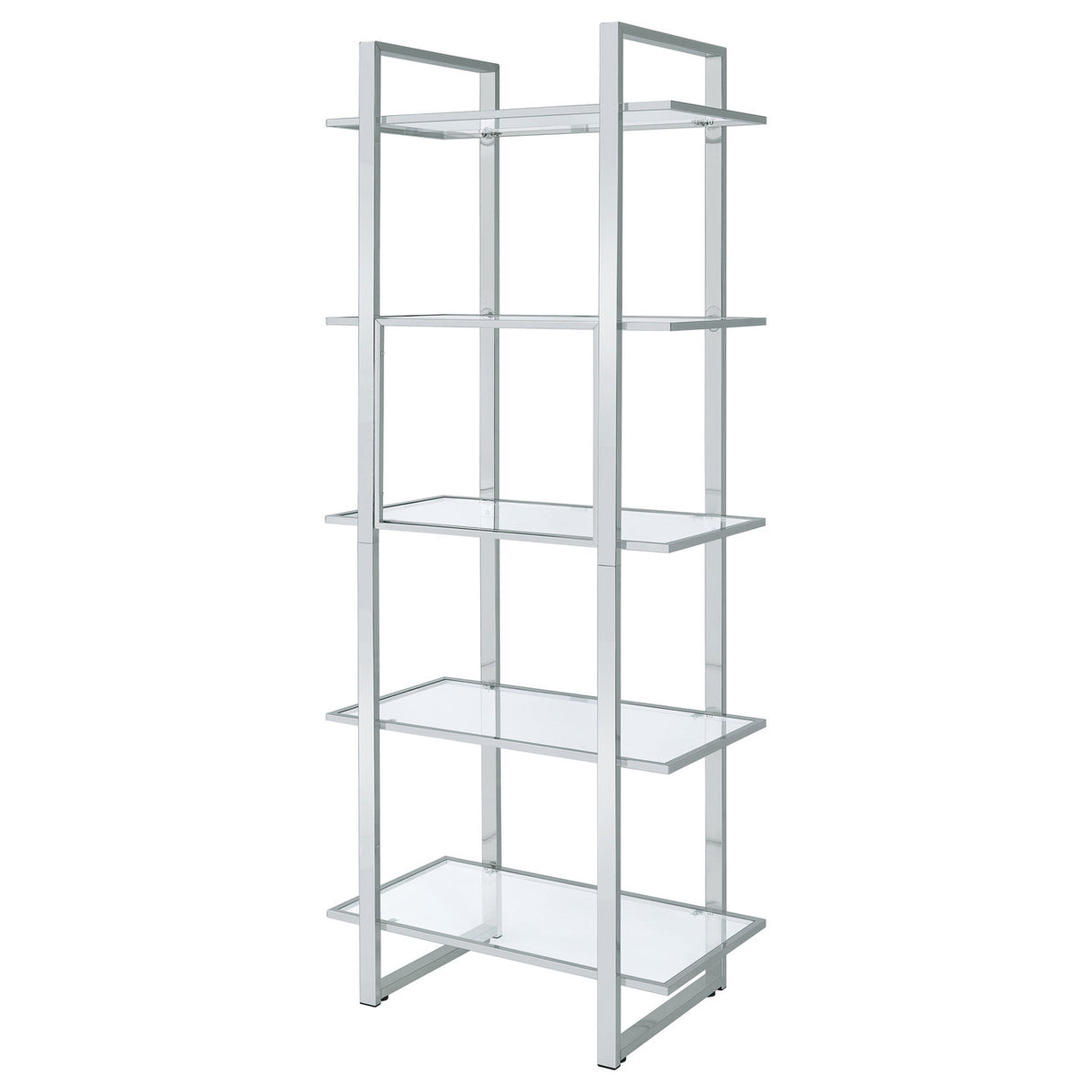 Hartford Glass Shelf Bookcase Chrome