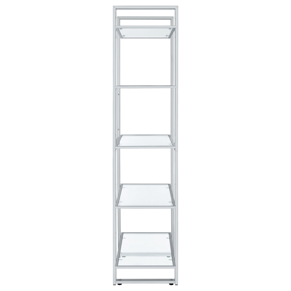 Hartford Glass Shelf Bookcase Chrome