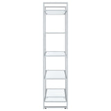 Hartford Glass Shelf Bookcase Chrome