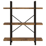 Cole 3-Shelf Bookcase Antique Nutmeg and Black