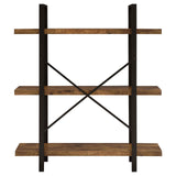 Cole 3-Shelf Bookcase Antique Nutmeg and Black