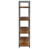 Cole 4-Shelf Bookcase Antique Nutmeg and Black