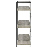 Cole 3-Shelf Bookcase Grey Driftwood and Gunmetal