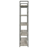 Cole 5-Shelf Bookcase Grey Driftwood and Gunmetal