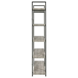 Cole 5-Shelf Bookcase Grey Driftwood and Gunmetal