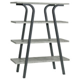 Tatum 4-tier Rectangular Bookcase Cement and Gunmetal