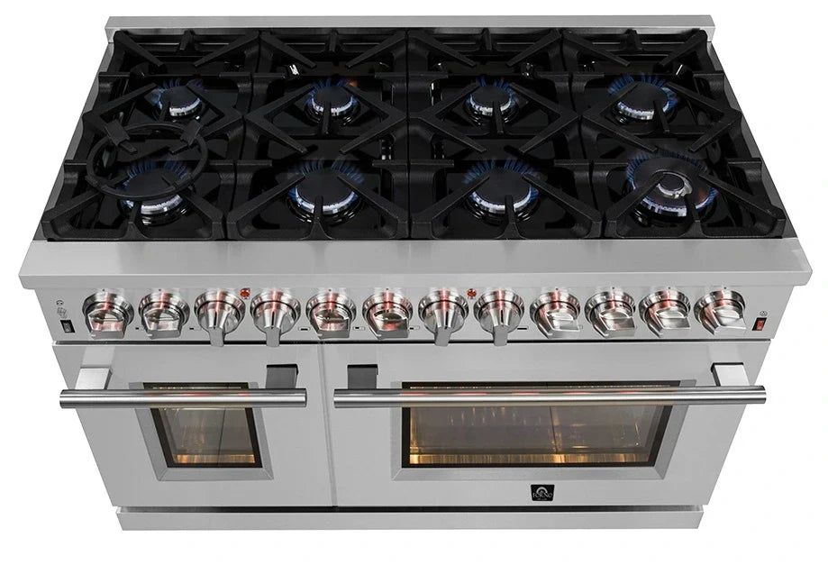 FORNO® Alta Qualita 48" Stainless Steel Pro Style Gas Range - FFSGS6239-48