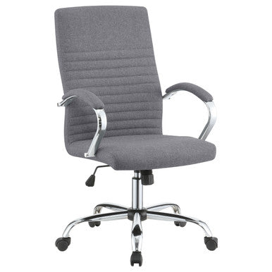 Abisko Upholstered Office Chair with Casters Grey and Chrome