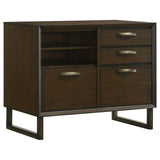 Marshall 4-drawer File Cabinet Dark Walnut and Gunmetal