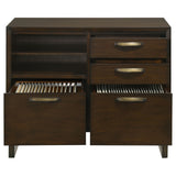 Marshall 4-drawer File Cabinet Dark Walnut and Gunmetal