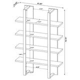 Danbrook Bookcase with 4 Full-length Shelves (Black)