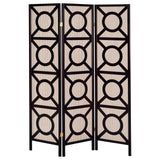 Vulcan 3-panel Geometric Folding Screen Tan and Cappuccino