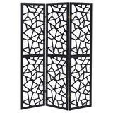 Transitional Black Three-Panel Screen