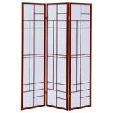 Katerina 3-panel Folding Floor Screen White and Cherry