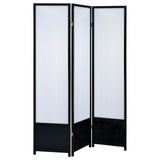 Calix 3-panel Folding Floor Screen Translucent and Black