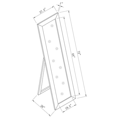 Toga Rectangular Floor Mirror Cappuccino