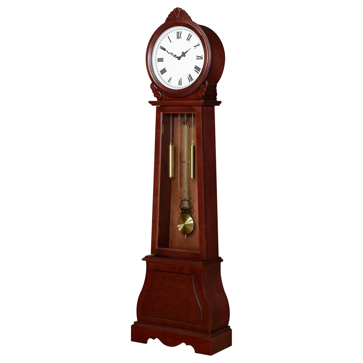 Narcissa Grandfather Clock with Chime Brown Red