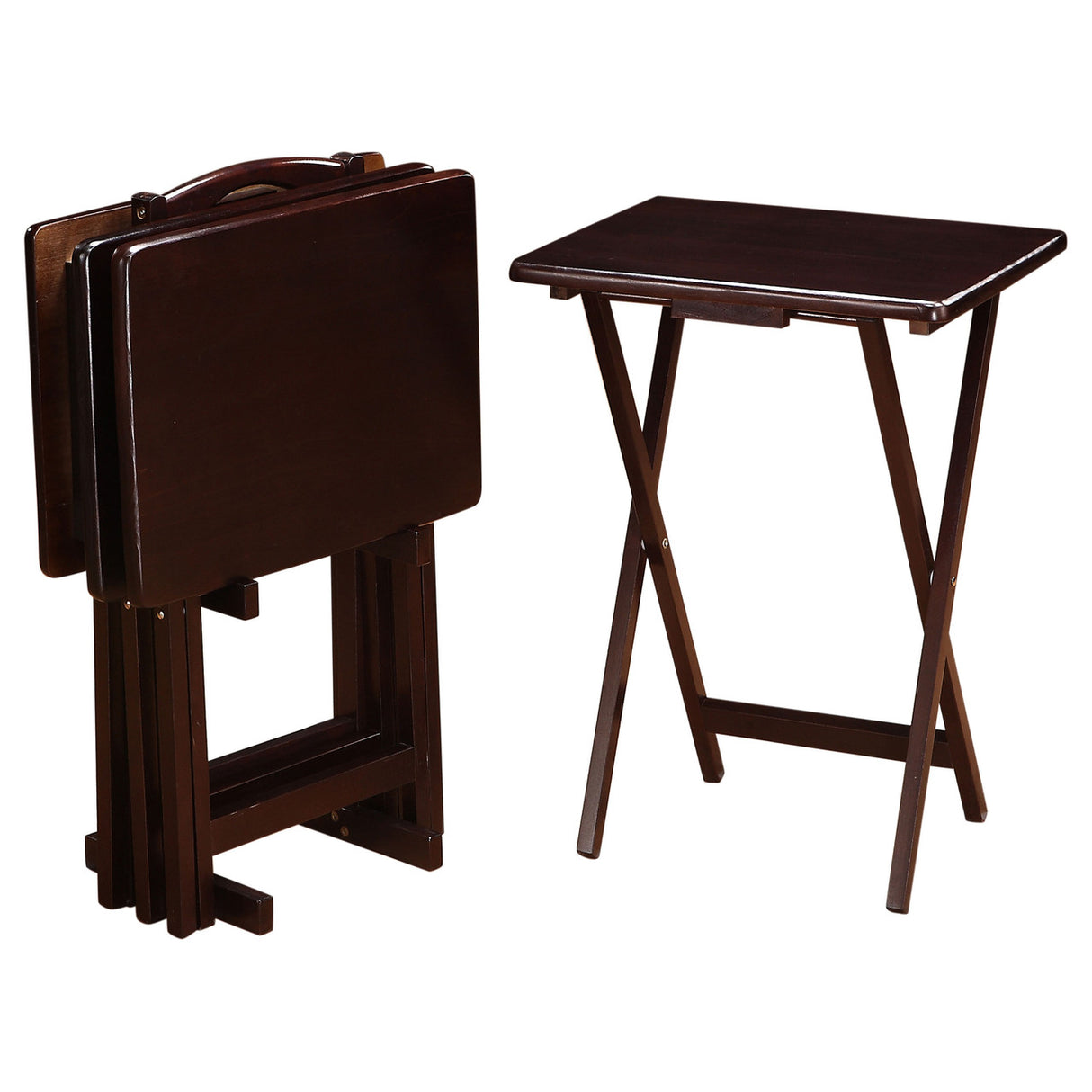 Donna 5-piece Tray Table Set Cappuccino