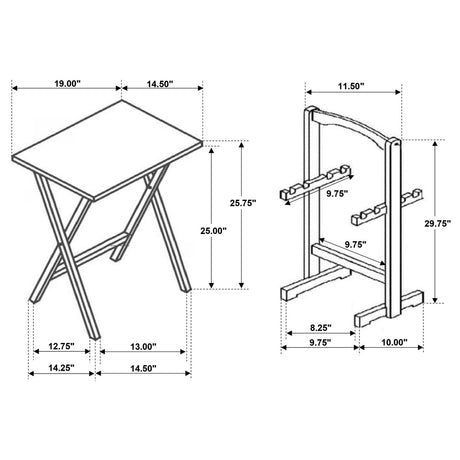 Donna 5-piece Tray Table Set Cappuccino