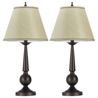 Ochanko Cone shade Table Lamps Bronze and Beige (Set of 2)