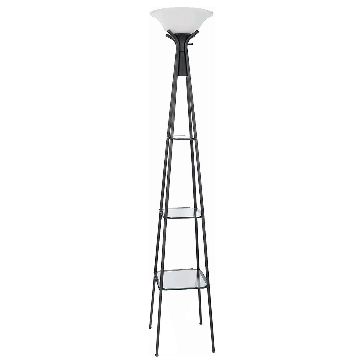 Gianni Versatile Shelf Tower Floor Lamp Charcoal Black