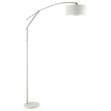 Moniz Adjustable Arched Arm Floor Lamp Chrome and White