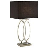 Izuku Rectangular Shade Table Lamp Black and Brushed Nickel