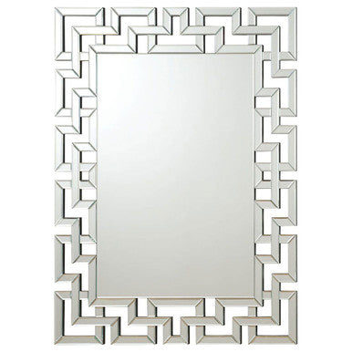 Forman Interlocking Greek Frameless Wall Mirror Silver