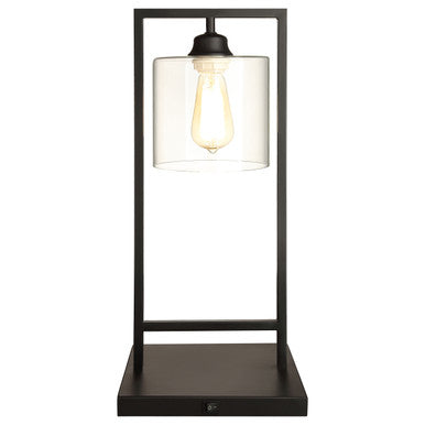 Shoto Glass Shade Table Lamp Black