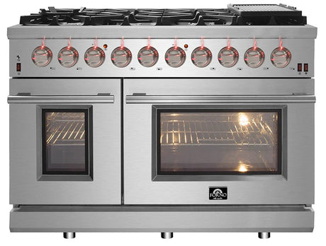 FORNO® Alta Qualita 48" Stainless Steel Pro Style Gas Range - FFSGS6239-48