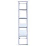 Larson 4-tier Bookcase Chrome and Clear