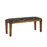 Lamont Rectangular Upholstered Bench Natural and Navy