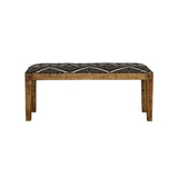 Lamont Rectangular Upholstered Bench Natural and Navy