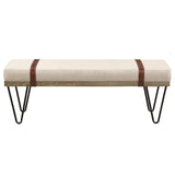 Austin Upholstered Bench Beige and Black