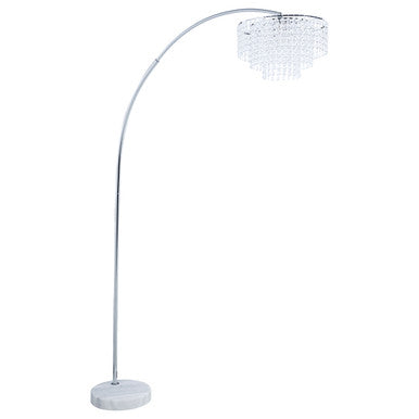 Shirley Marble Base Floor Lamp Chrome and Crystal