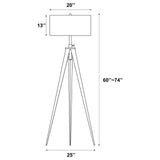 Harrington Tripod Legs Floor Lamp White and Black