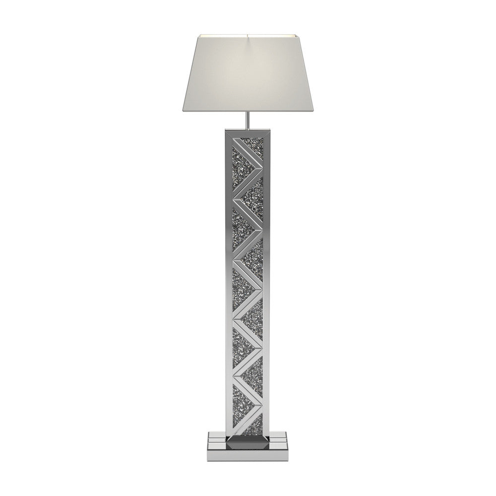 Carmen Geometric Base Floor Lamp Silver