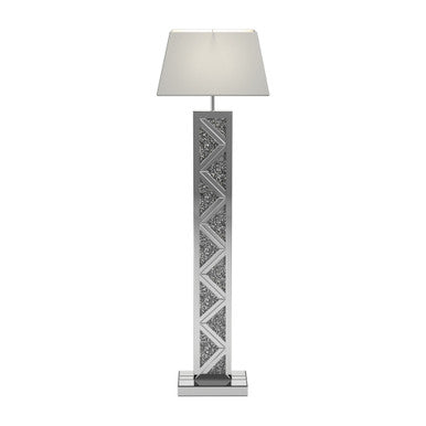 Carmen Geometric Base Floor Lamp Silver