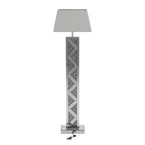 Carmen Geometric Base Floor Lamp Silver