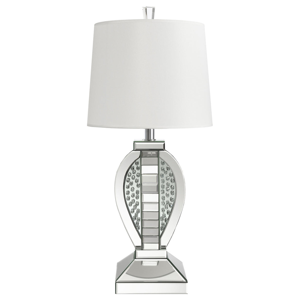 Klein Table Lamp with Drum Shade White and Mirror