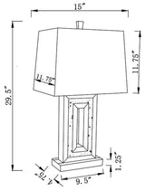 Ayelet Table Lamp with Square Shade White and Mirror