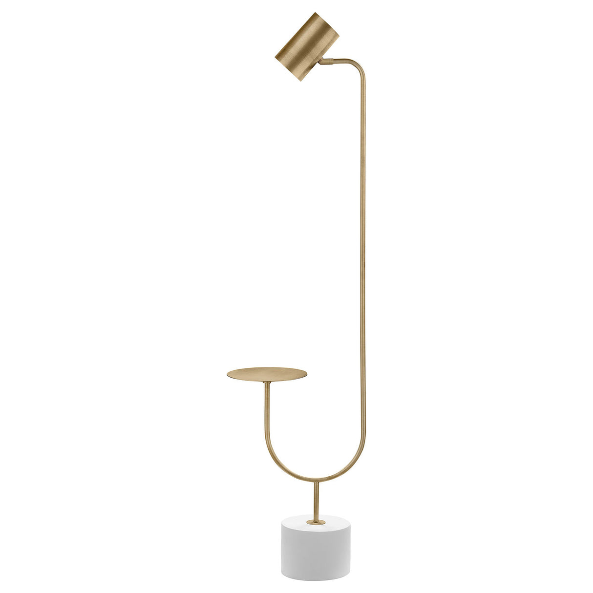 Jodie Round Base Floor Lamp Antique Brass and Grey