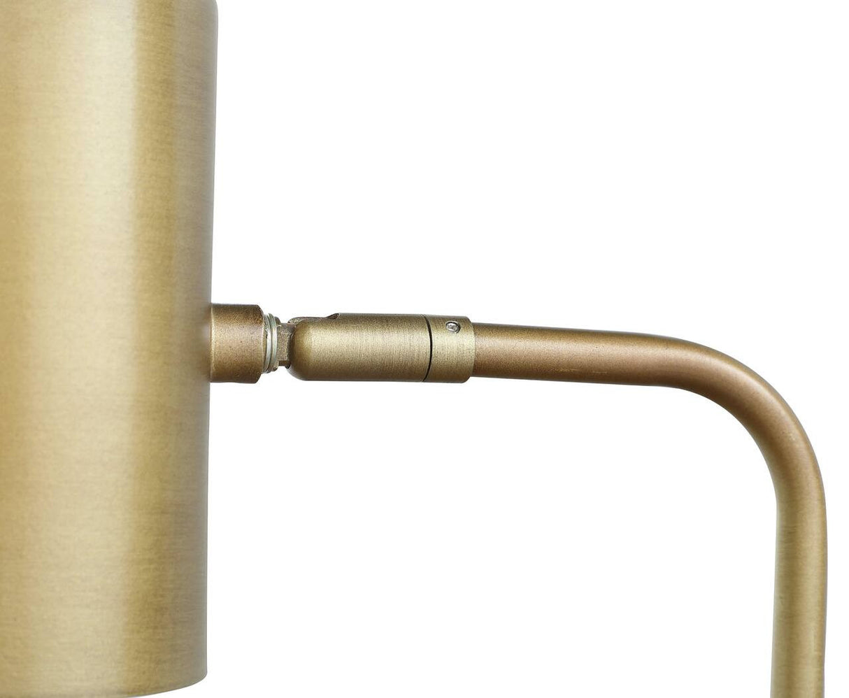 Jodie Round Base Floor Lamp Antique Brass and Grey