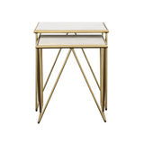 Bette 2-piece Nesting Table Set White and Gold