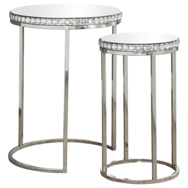 Addison 2-piece Round Nesting Table Silver