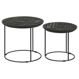 Loannis 2-piece Round Nesting Table Matte Black