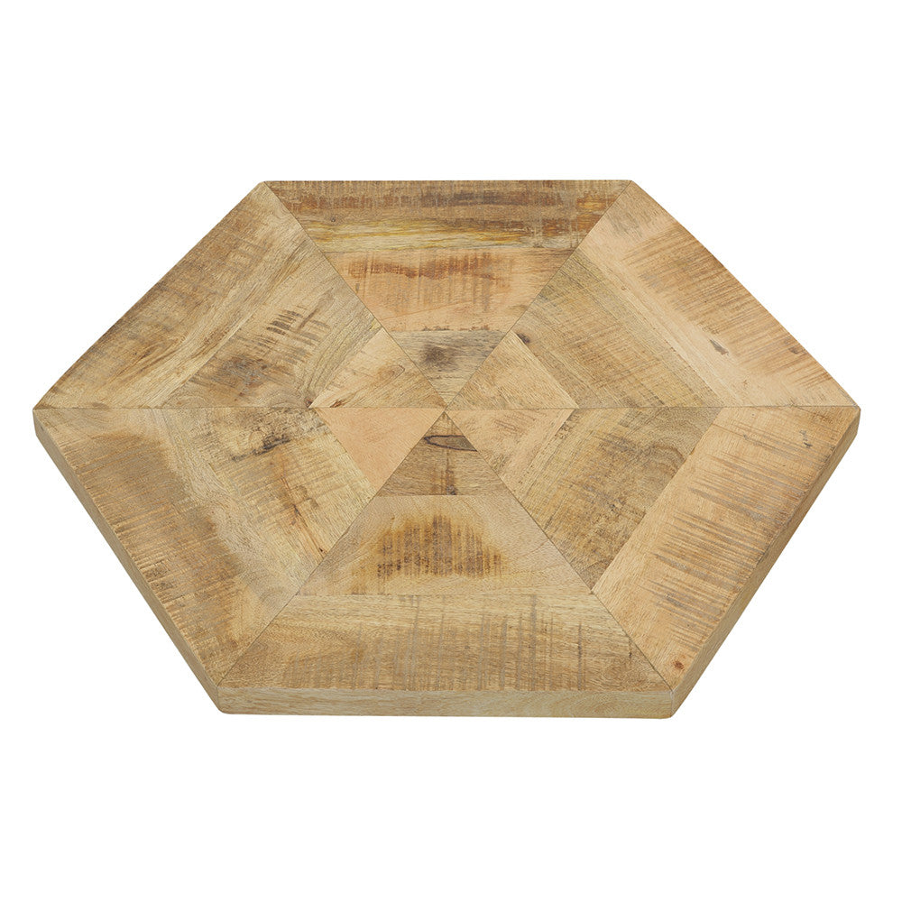 Adger 2-piece Hexagon Nesting Tables Natural and Black